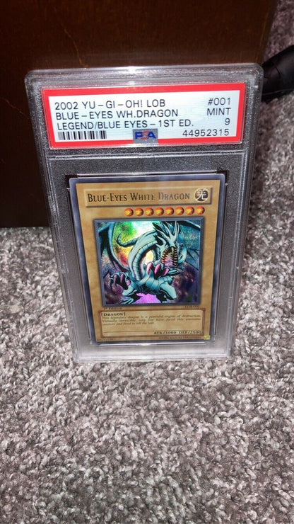 Yu-Gi-Oh! Blue Eyes White Dragon LOB-001 1st Edition PSA 9