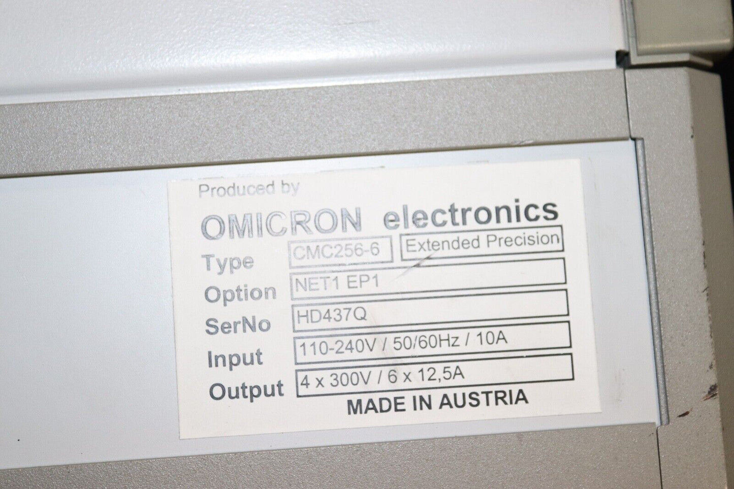Omicron CMC 256-6 Voltage Protective Relay Test Set