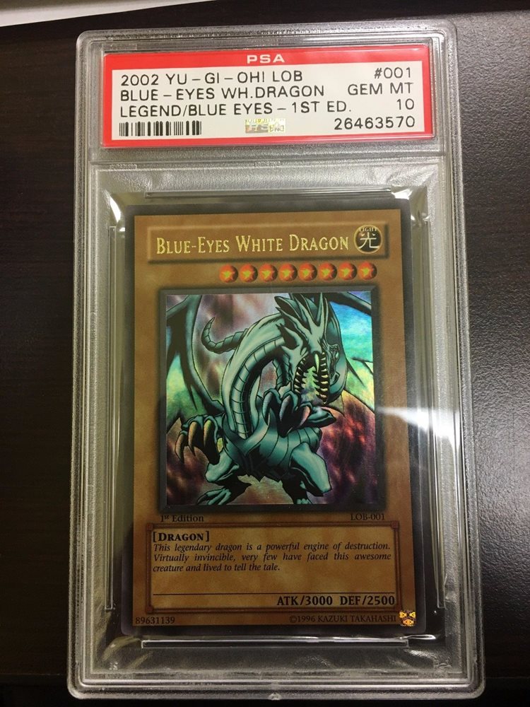 Yu-Gi-Oh PSA 10 Blue Eyes White Dragon 1st Edition LOB-001 Gem MINT